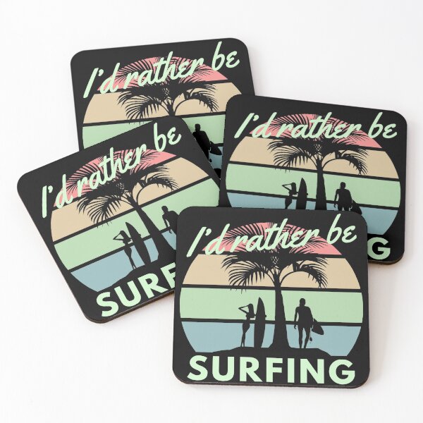 Item preview, I'd Rather Be Surfing Pastel Retro Summer Sunset designed and sold by Zurickdesigns.
