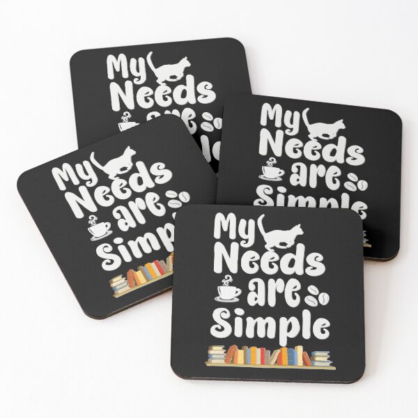Item preview, my needs are simple - Coffee Cat Books designed and sold by Docartdesign.