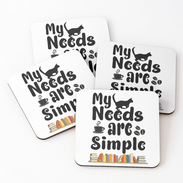 Item preview, my needs are simple - Coffee Cat Books designed and sold by Docartdesign.