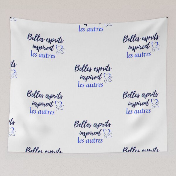 Item preview, Beautiful mind inspire others - popular french quotes theme gifts (dark blue) designed and sold by RebelliousRosee.