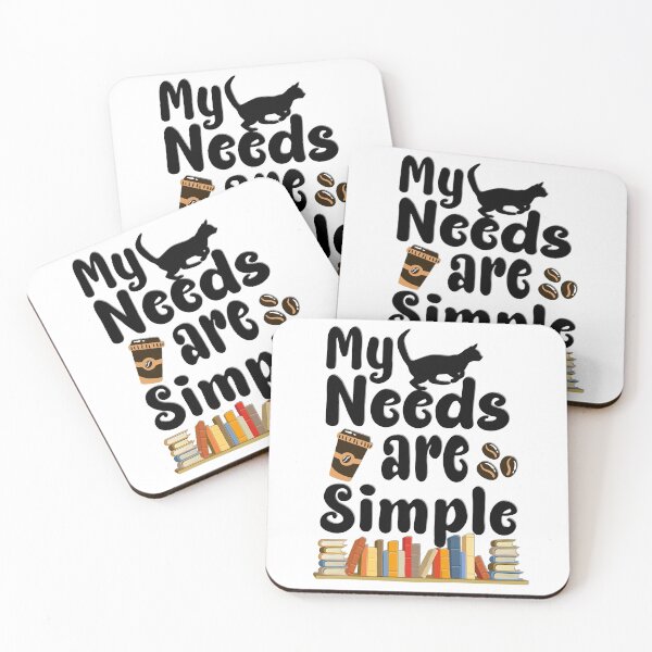 Item preview, my needs are simple - Coffee Cat Books designed and sold by Docartdesign.