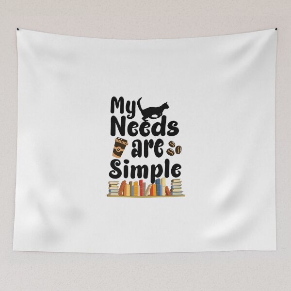 Item preview, my needs are simple - Coffee Cat Books designed and sold by Docartdesign.