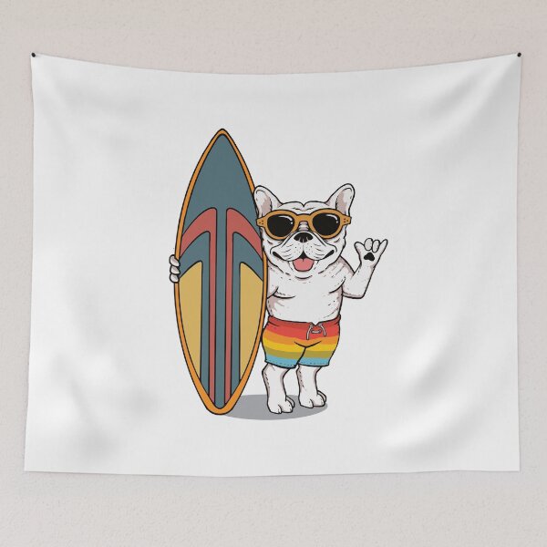 Item preview, Dog Wearing Sunglasses Bulldog Surfboard designed and sold by Caroodoo.