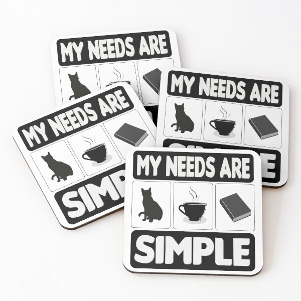 Item preview, my needs are simple - Coffee Cat Books designed and sold by Docartdesign.