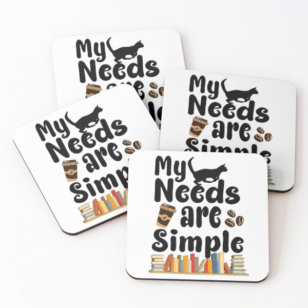 Item preview, my needs are simple - Coffee Cat Books designed and sold by Docartdesign.