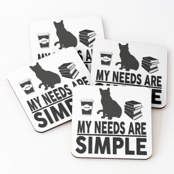 Item preview, my needs are simple - Coffee Cat Books designed and sold by Docartdesign.