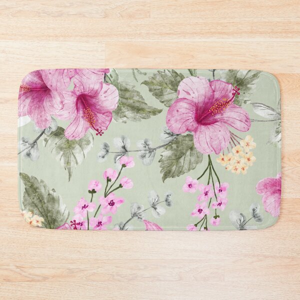 Item preview, Shabby Chic Watercolor Hibiscus Pattern designed and sold by nouveaudecor.
