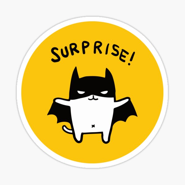 Bat Cat Surprise! Sticker