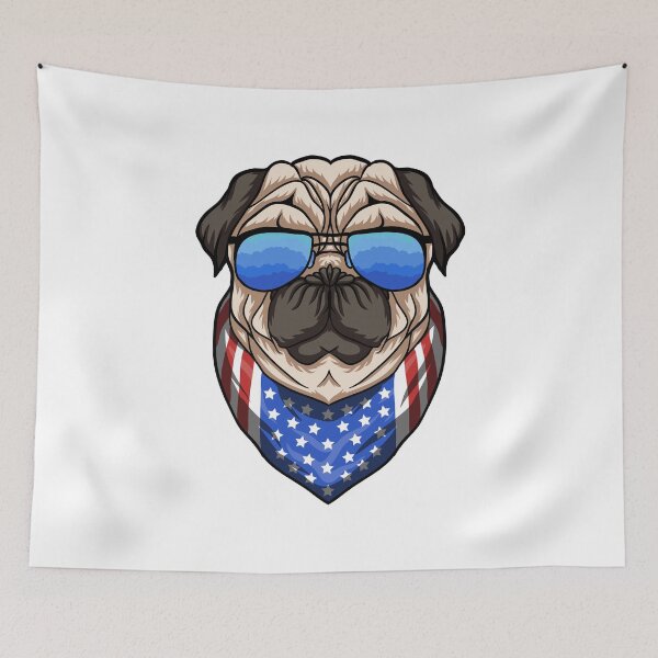 Item preview, American Pug Dog Wearing Sunglasses  designed and sold by Caroodoo.