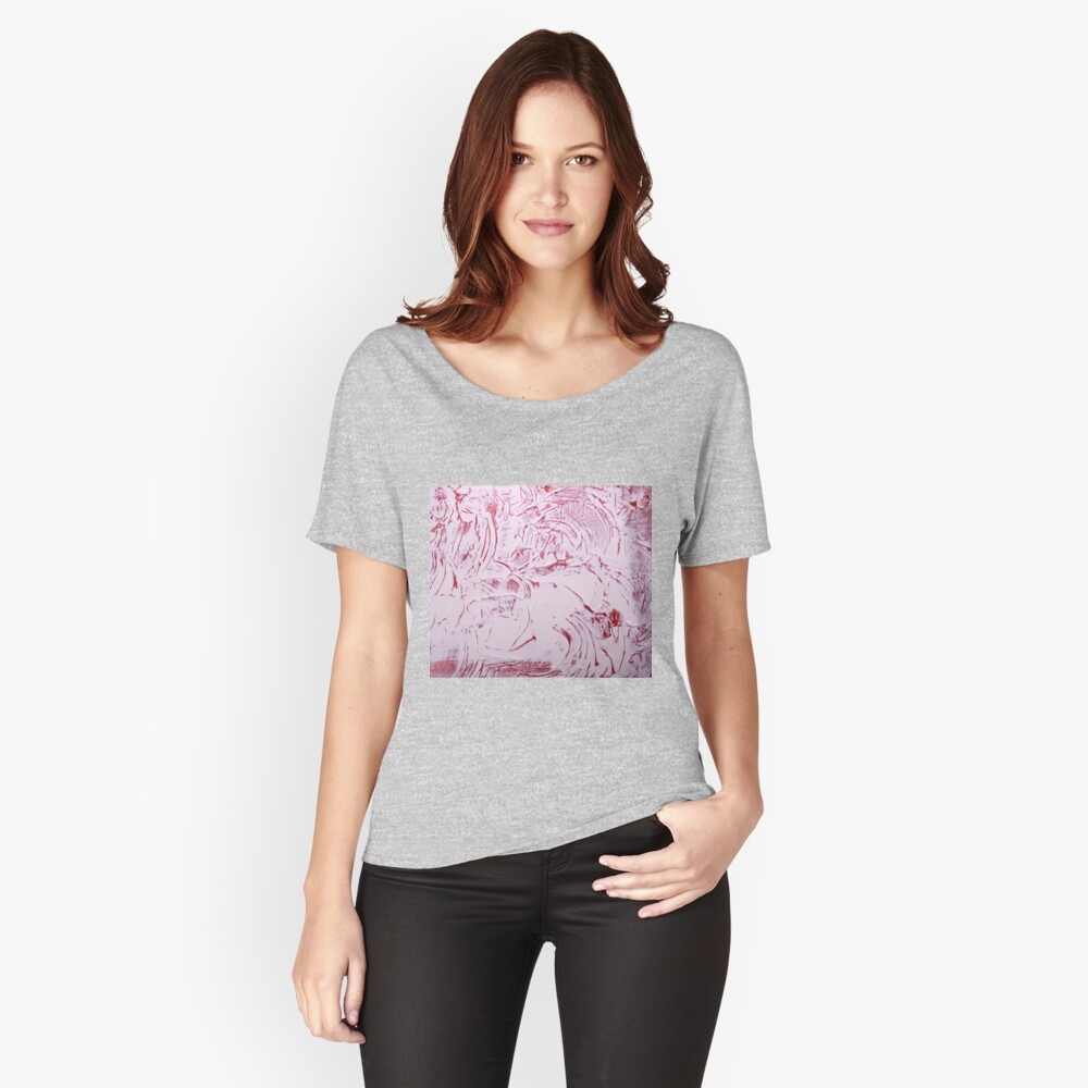 Red and White Color Relaxed Fit T-Shirt