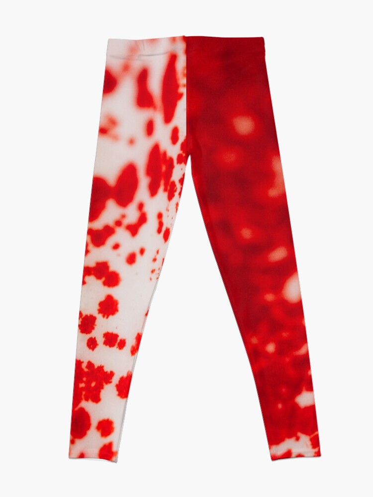 Alternate view of Red and White Color Leggings