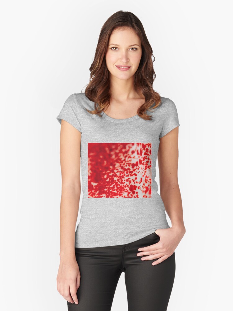 Thumbnail 1 of 3, Fitted Scoop T-Shirt, Red and White Color designed and sold by Claudiocmb.