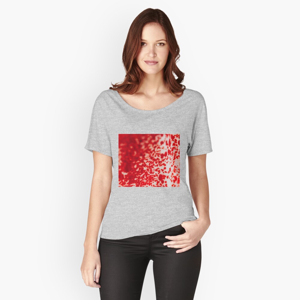 Red and White Color Relaxed Fit T-Shirt