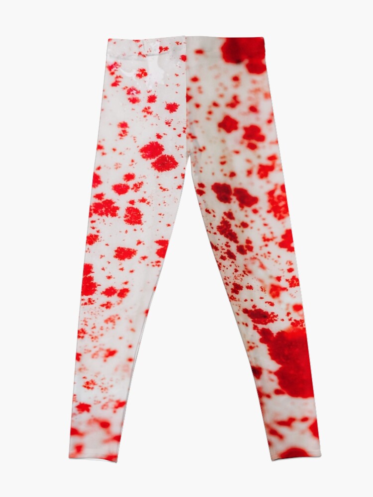 Alternate view of Red and White Color Leggings