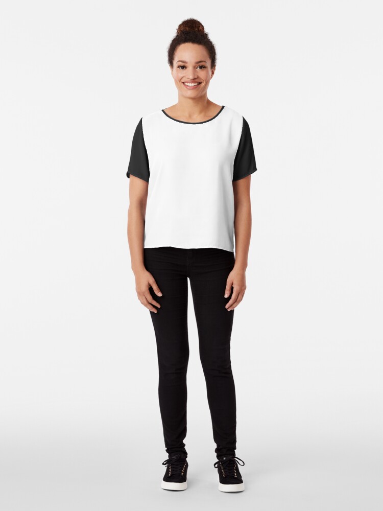 Alternate view of Color White Solid Chiffon Top
