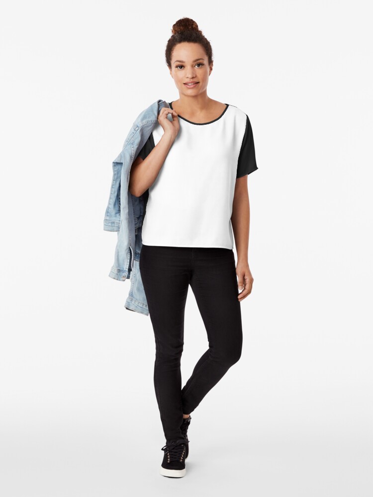 Alternate view of Color White Solid Chiffon Top