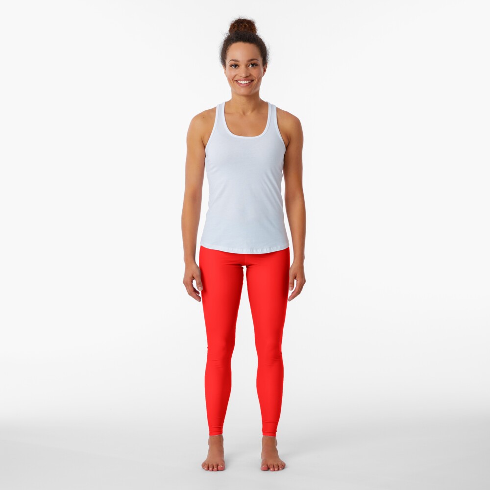 Solid Red Color Leggings