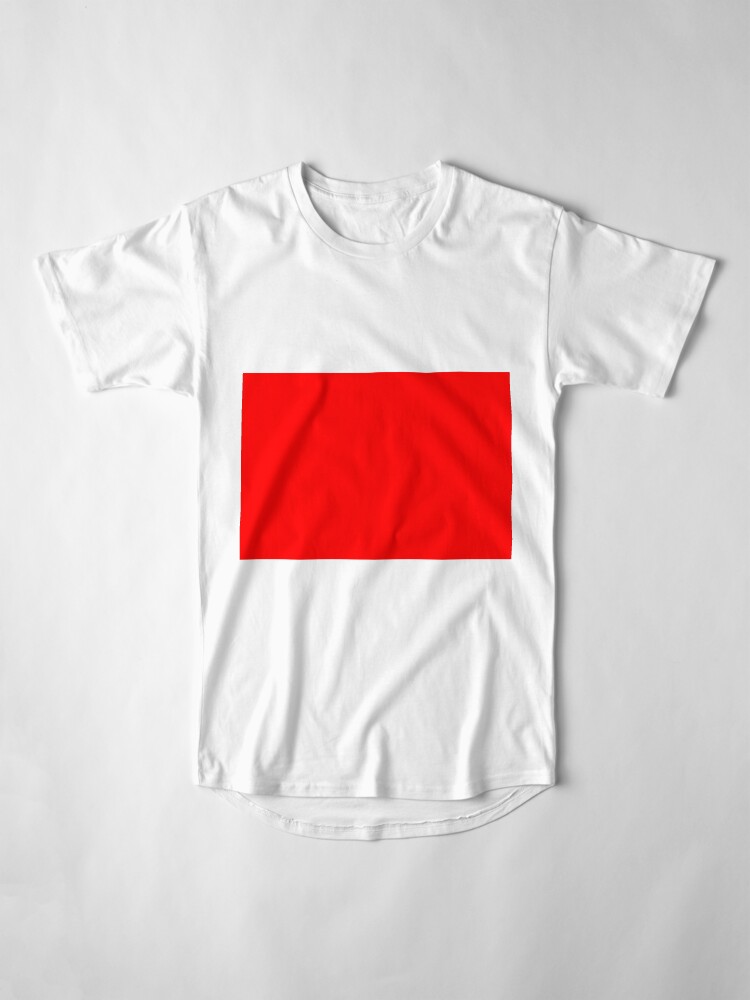 Alternate view of Solid Red Color Long T-Shirt