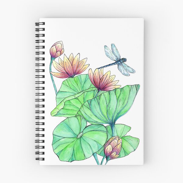 Item preview, Watercolor dragonfly and water lilies designed and sold by ShaunaMcc.