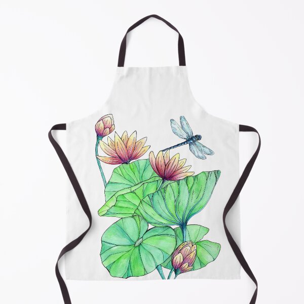 Item preview, Watercolor dragonfly and water lilies designed and sold by ShaunaMcc.