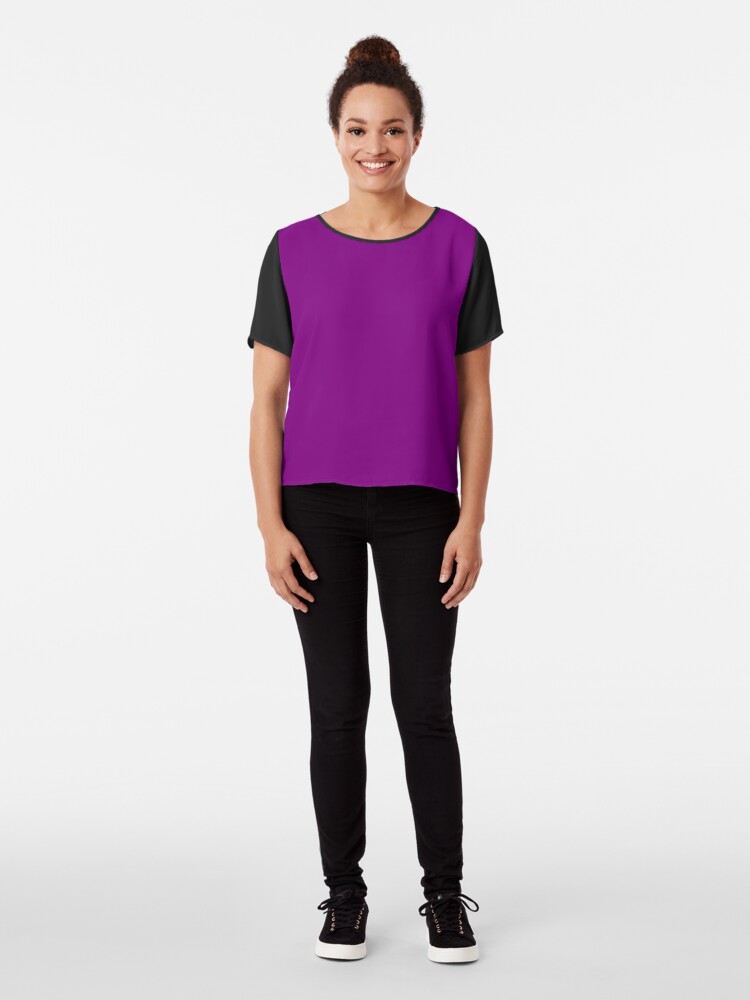 Alternate view of Solid Pupple Color Chiffon Top