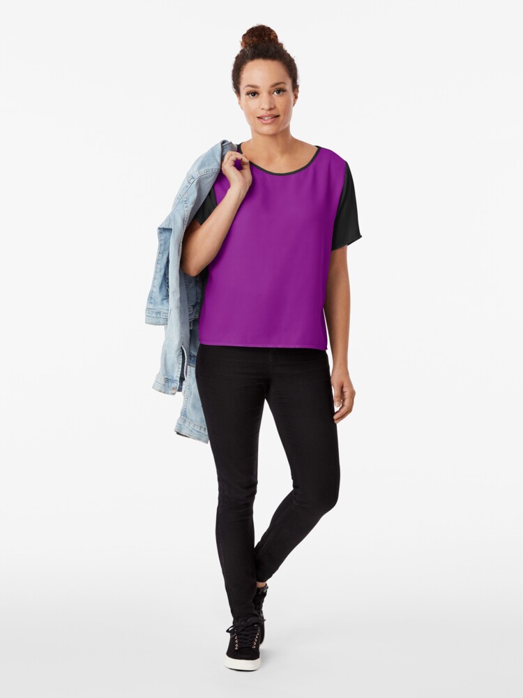 Alternate view of Solid Pupple Color Chiffon Top