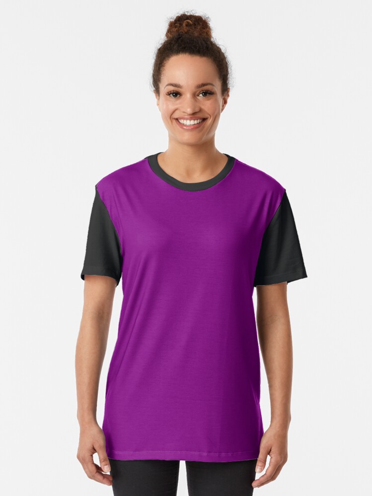 Alternate view of Solid Pupple Color Graphic T-Shirt