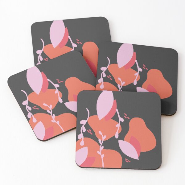 Item preview, Orange e pinl flowers and organic shapes designed and sold by O Estúdio Gráfico - Mylla Ghdv.