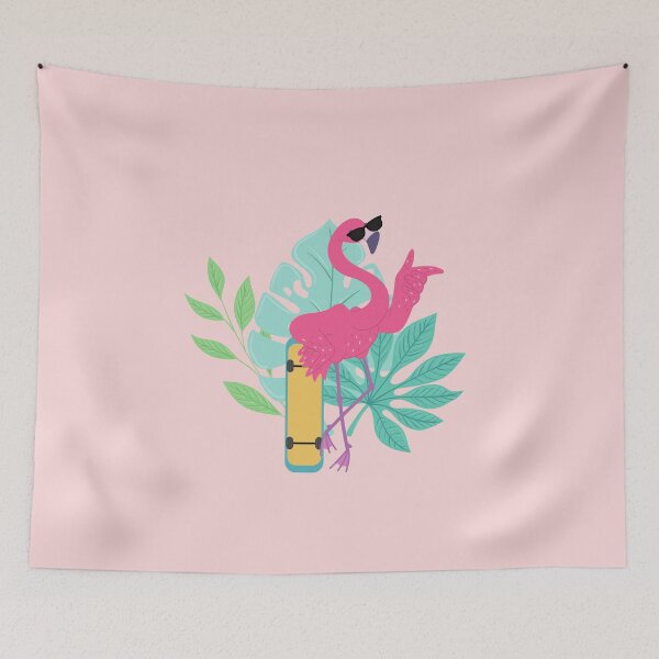 Item preview, Flamingo with Skateboard designed and sold by JDWCreations.