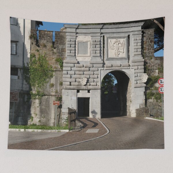 Item preview, Gorizia, Italy. The castle. It stands between the walls of the ancient village, what medieval sources cite as Upper Land. Friuli Venezia Giulia. Sunny spring afternoon day. designed and sold by Maurizio Fabbroni.