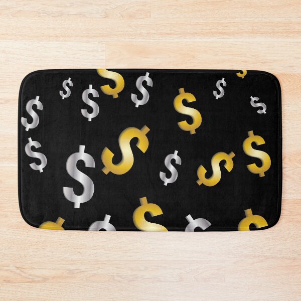 Item preview, Gold and silver dollar signs on black background designed and sold by Murza.