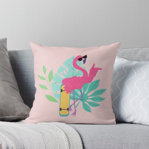 Item preview, Flamingo with Skateboard designed and sold by JDWCreations.