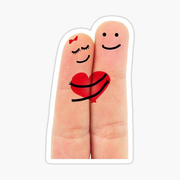 Sticker Finger Herz Zeichen Redbubble