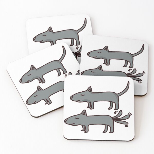 Item preview, two gray dogs standing side by side tail wagging and not tail wagging designed and sold by WP-7824.
