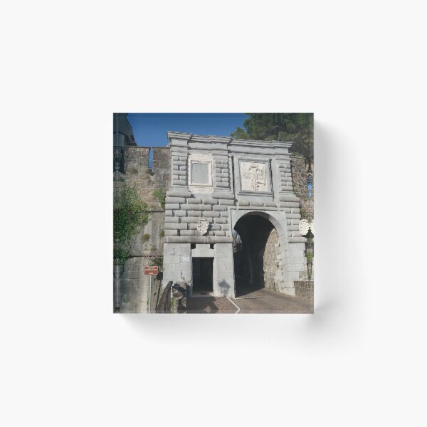 Item preview, Gorizia, Italy. The castle. It stands between the walls of the ancient village, what medieval sources cite as Upper Land. Friuli Venezia Giulia. Sunny spring afternoon day (vertical) designed and sold by Maurizio Fabbroni.