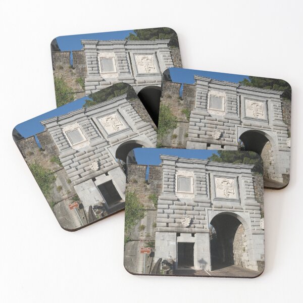 Item preview, Gorizia, Italy. The castle. It stands between the walls of the ancient village, what medieval sources cite as Upper Land. Friuli Venezia Giulia. Sunny spring afternoon day (vertical) designed and sold by Maurizio Fabbroni.