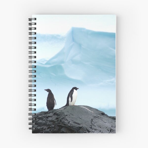 Item preview, Adelie penguins with blue ice backdrop designed and sold by thewildandice.