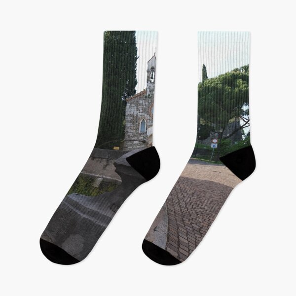 Item preview, Gorizia, Italy. The castle. It stands between the walls of the ancient village, what medieval sources cite as Upper Land. Friuli Venezia Giulia. Sunny spring afternoon day (vertical) designed and sold by Maurizio Fabbroni.