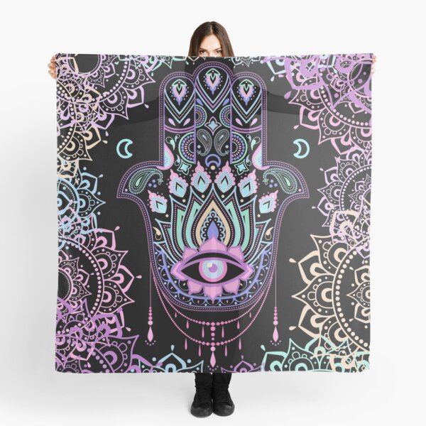 Pastel Hamsa amulet Scarf