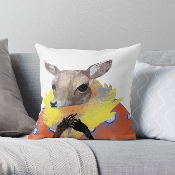 Lady deer Throw Pillow