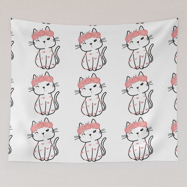 Item preview, Cat wearing flower crown designed and sold by FeaturedStore.