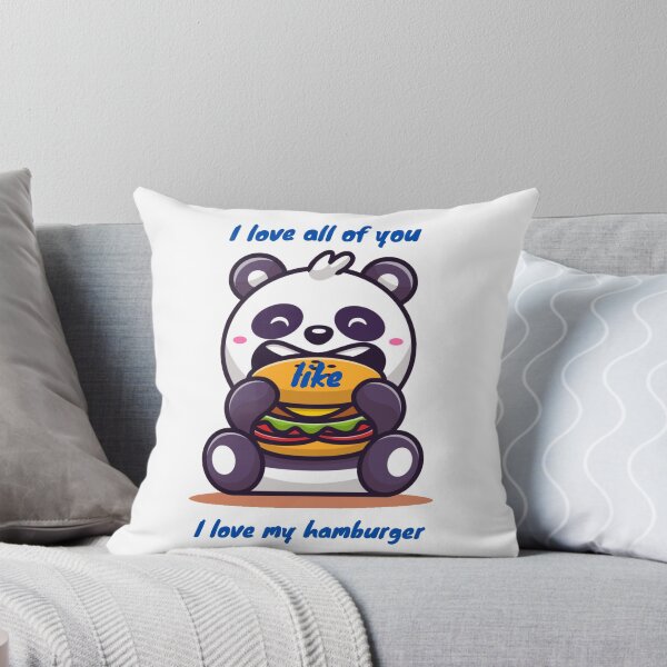 Artikelvorschau, Lustiger Panda liebt euch alle wie er seinen Burger liebt - Illustrationszeichnung entworfen und verkauft von Marouane21.