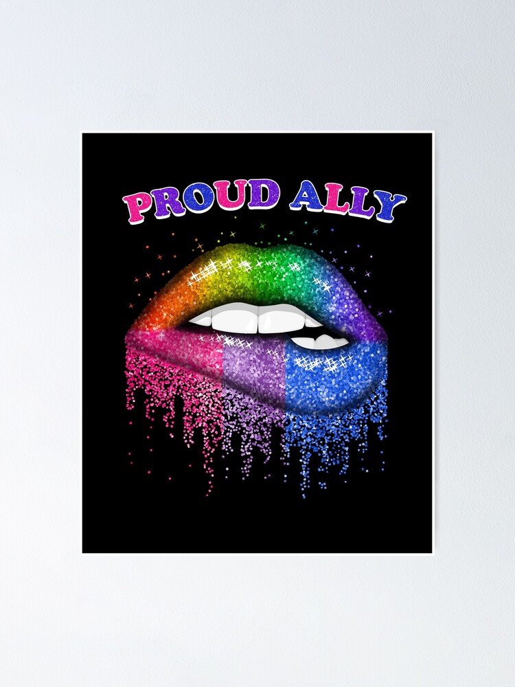 Póster Orgulloso Aliado Bisexual Lips Bi Flag Lgbt Lips Pride De Bobbt775 Redbubble