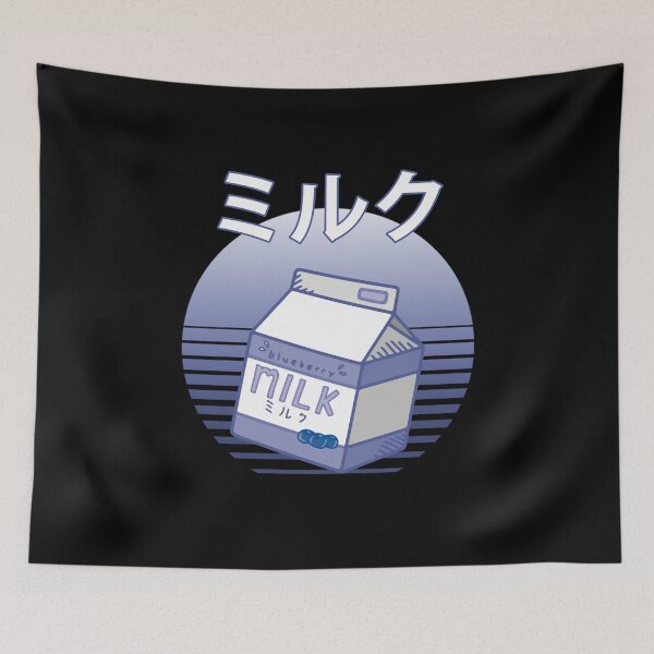 Item preview, Japanese Aesthetic Blueberry Milk Cute Kawaii Retro Sunset designed and sold by designbychow.