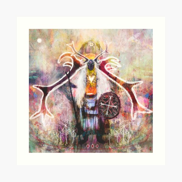 Hrán Móddren - Mother Of Reindeer Art Print