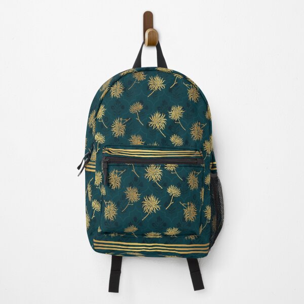 Item preview, Indo-Japanese Fusion: Golden Chrysanthemums on Deep Teal designed and sold by Art-PraveenRai.