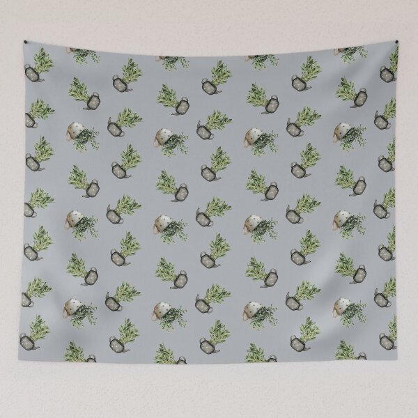 Item preview, ZZ Plant Houseplant Gray Love Nature Pattern designed and sold by travellb.