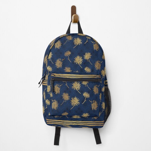 Item preview, Indo-Japanese Fusion: Golden Chrysanthemums on Sapphire Blue designed and sold by Art-PraveenRai.