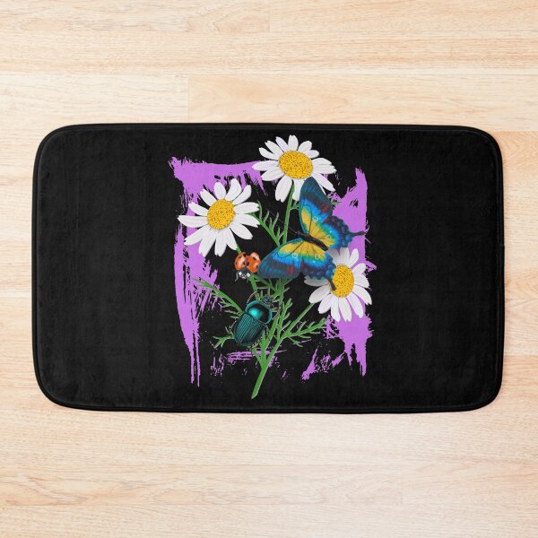 Item preview, Pretty Purple Grunge Frame With Daisies Butterfly & Beetles Design designed and sold by EarthArtDesigns.