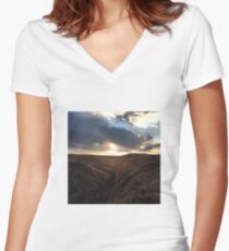 Up on the Moors Women's Fitted V-Neck T-Shirt